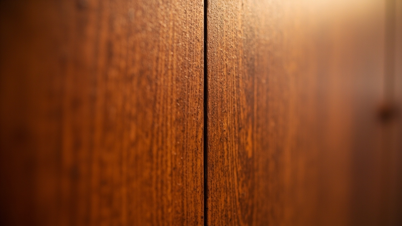 Comparison of lacquer and PET cabinet door finishes side by side