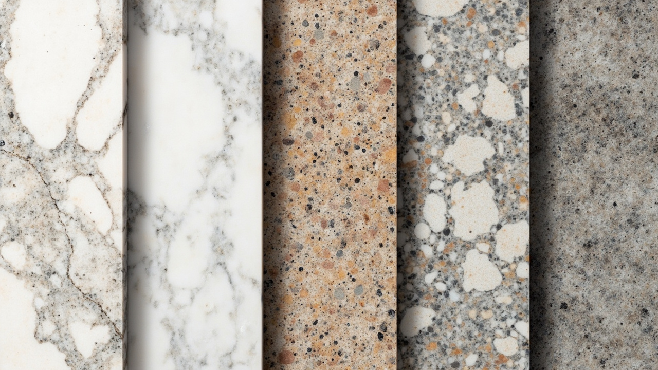 Kitchen Cabinet Countertop Materials Guide: Quartz, Granite, Marble and Sintered Stone