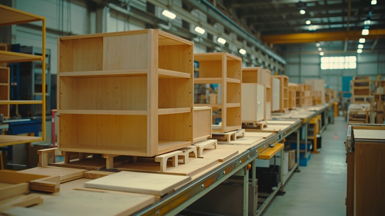 Comparison of custom-made and stock kitchen cabinet showroom displays