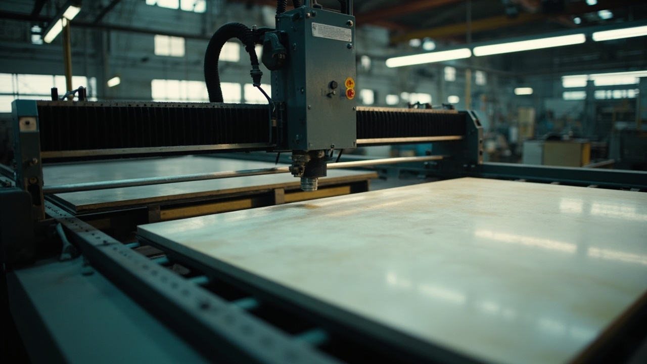 Large format 750x1500 porcelain slabs stacked in a Chinese factory warehouse