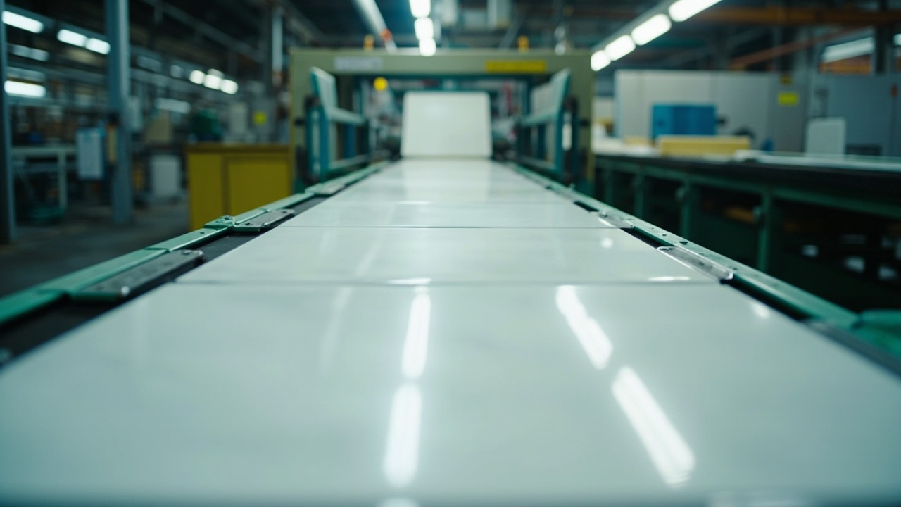 Ligne de production de grès cérame en usine