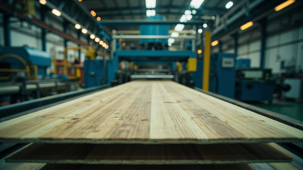 Tábuas de deck WPC composto na linha de produção em fábrica chinesa