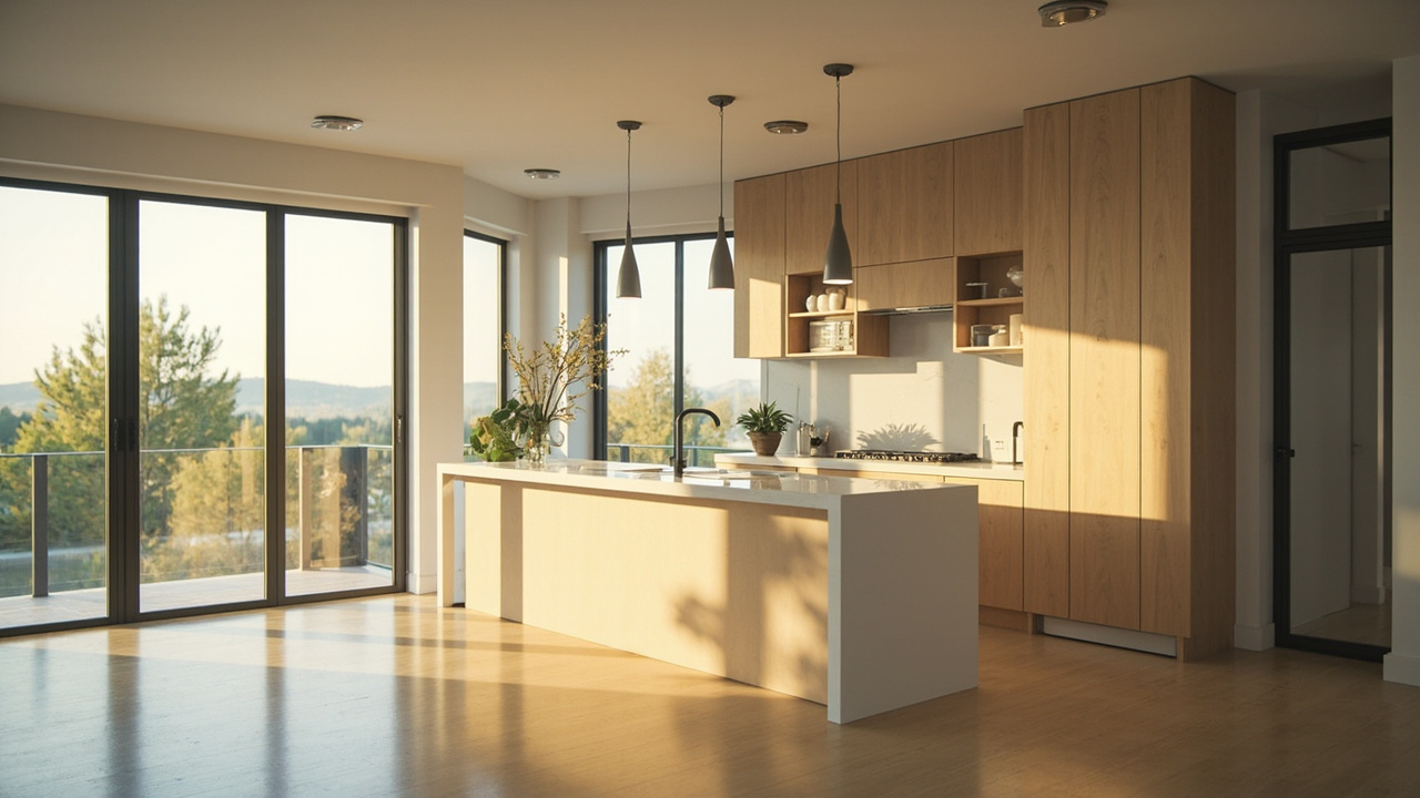 Apartment kitchen and bathroom packages staged for installation