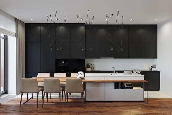 Dark Kitchen Cabinets with Light Countertops