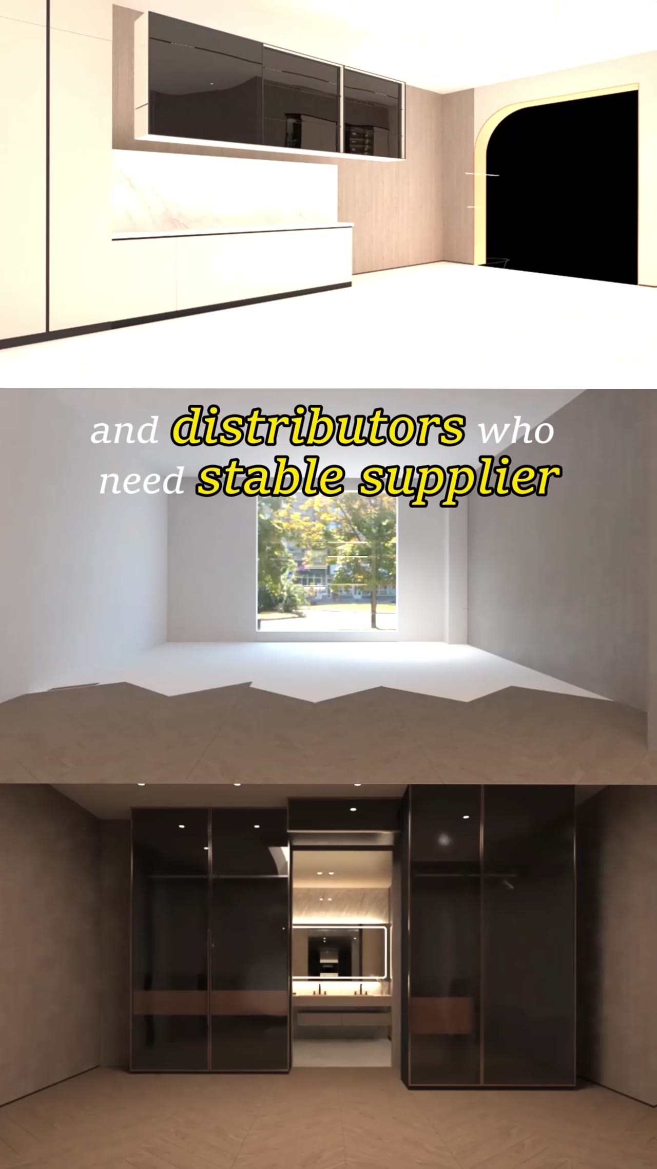 Elegant interior design showroom with modern furniture and decor