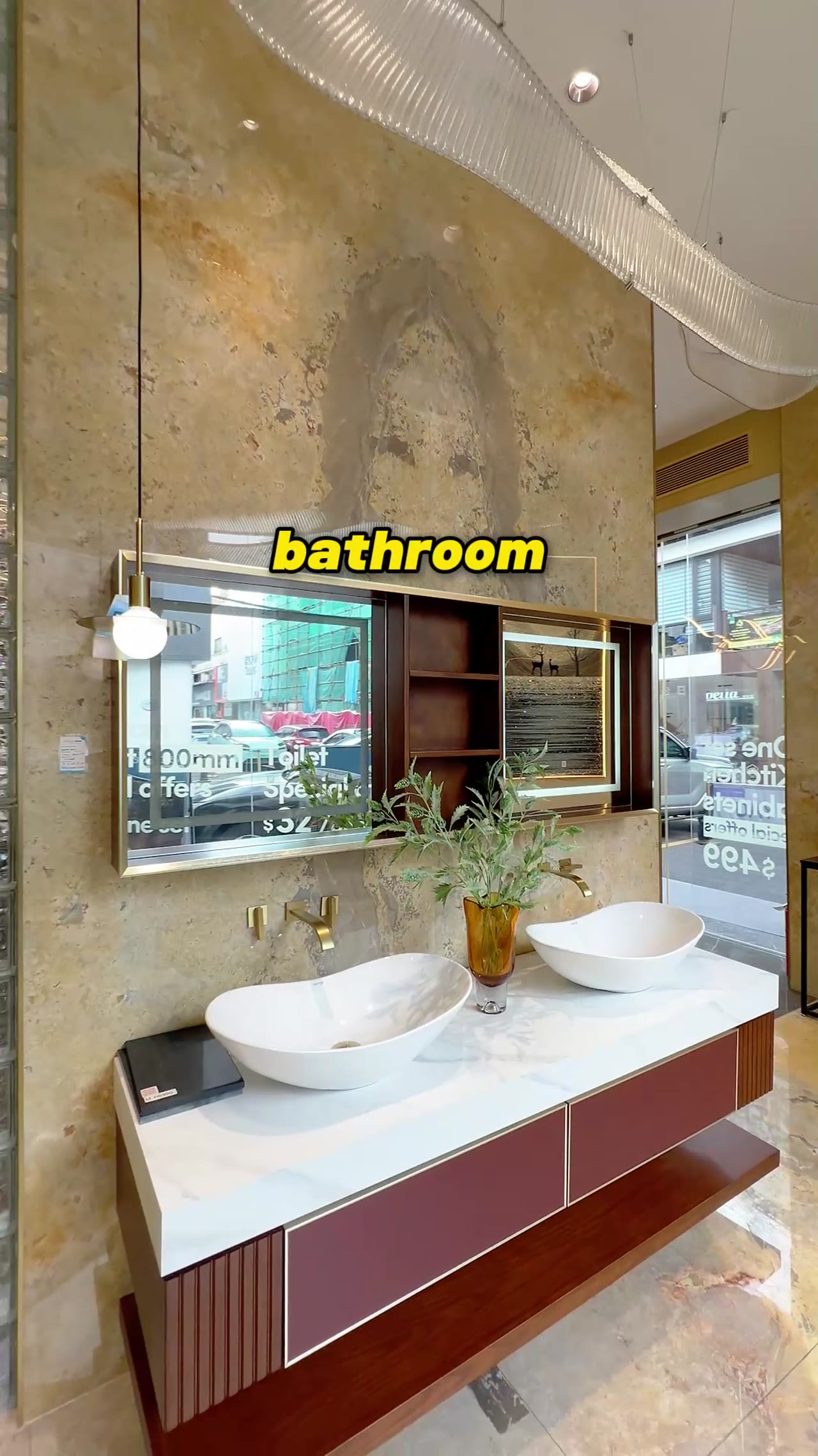 Man presents sanitary ware in a George Group showroom